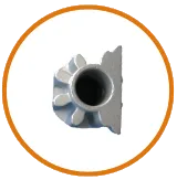 1025 steel alloy component manufactured through investment casting.